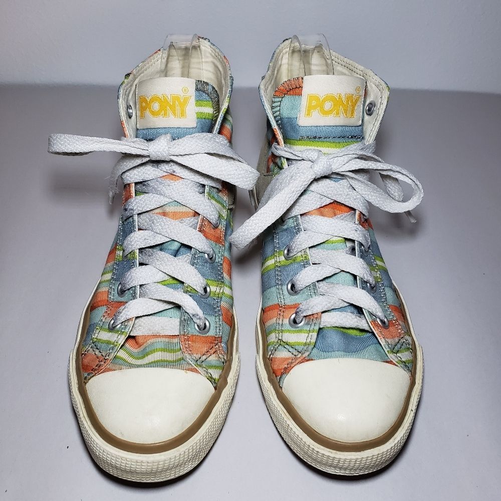 Pony High-Top Canvas Sneakers Size 7.5